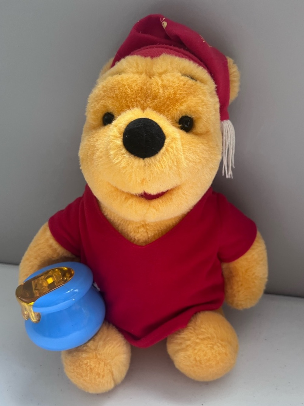 Vintage Disney 1998 Winnie The Pooh Plush With Light-Up Hunny Pot